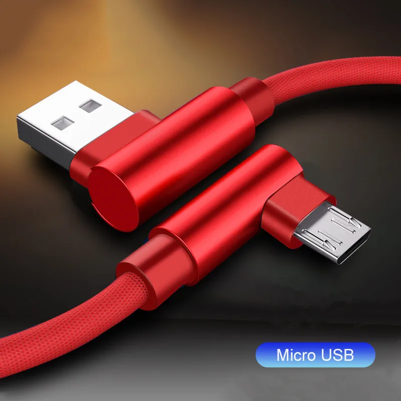90 градусов USB данных зарядное устройство быстрый кабель для Redmi 4 4A 6A 7A Note 5 6 7 Pro Телефон происхождения длинный шнур Honor 7A 7C 8C 8X Быстрая зарядка