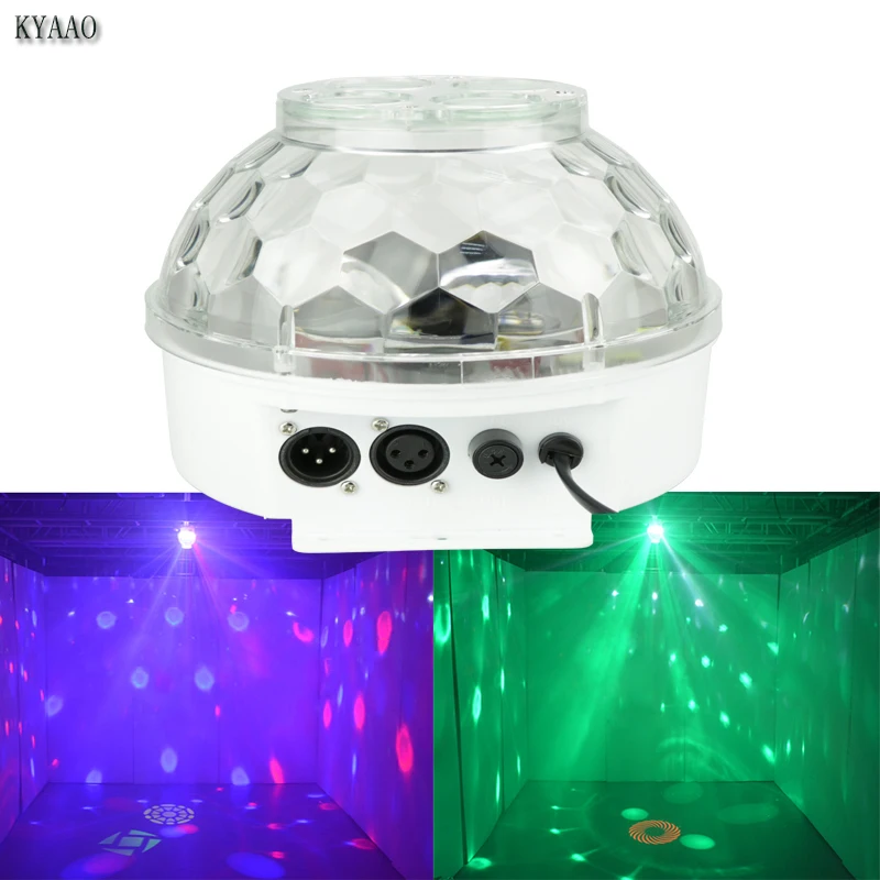 Цветной Музыкальный проектор для диско-бала, 8 цветов, 4 узора, проектор для Рождества, свадьбы, лазерный звуковой сигнал, DMX 512, диджейский сценический волшебный шар