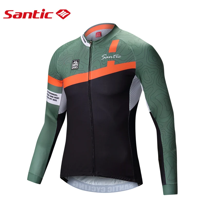 M8C01090V Santic, мужские майки для велоспорта с длинным рукавом, Pro Fit, для шоссейного велосипеда, MTB, топ, Джерси, весна-лето, дышащие майки для велоспорта, азиатские S-4XL, C01090 - Цвет: M8C01090V