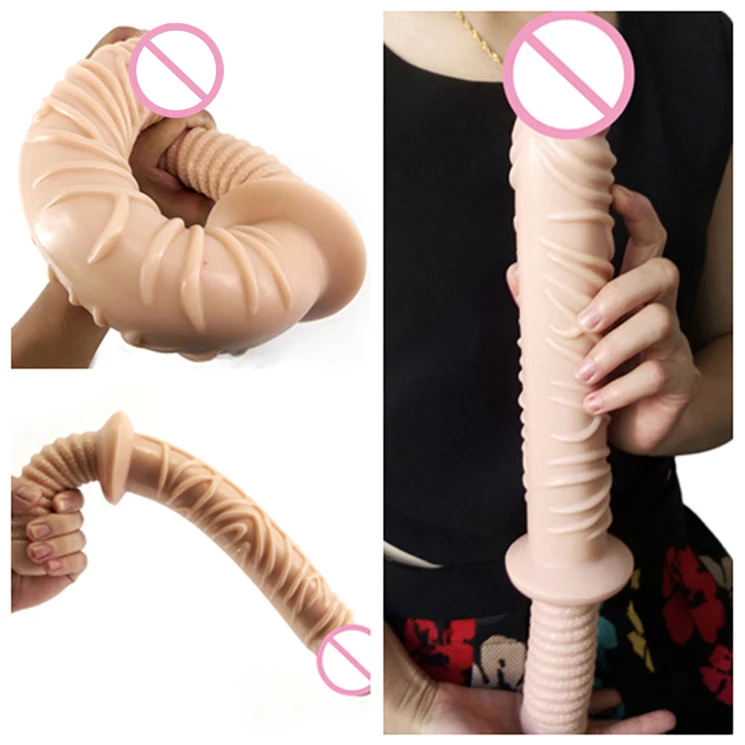 42 см супер длинный фаллоимитатор с ручкой гигантская телесная Реалистичная секс