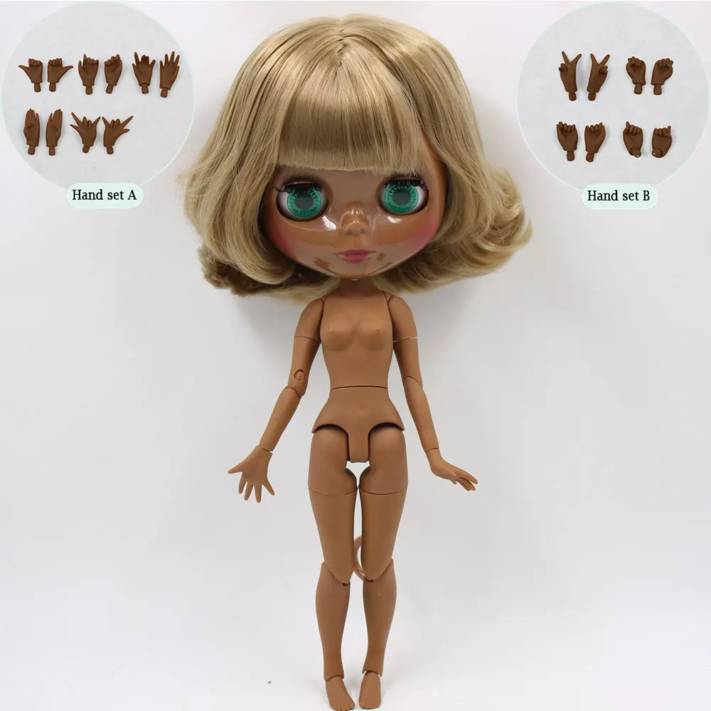ICY Nude Blyth Custom Doll No. BL662 светло-коричневые волосы 1/6 bjd, pullip, licca, jerryberry - Цвет: A doll with hand B