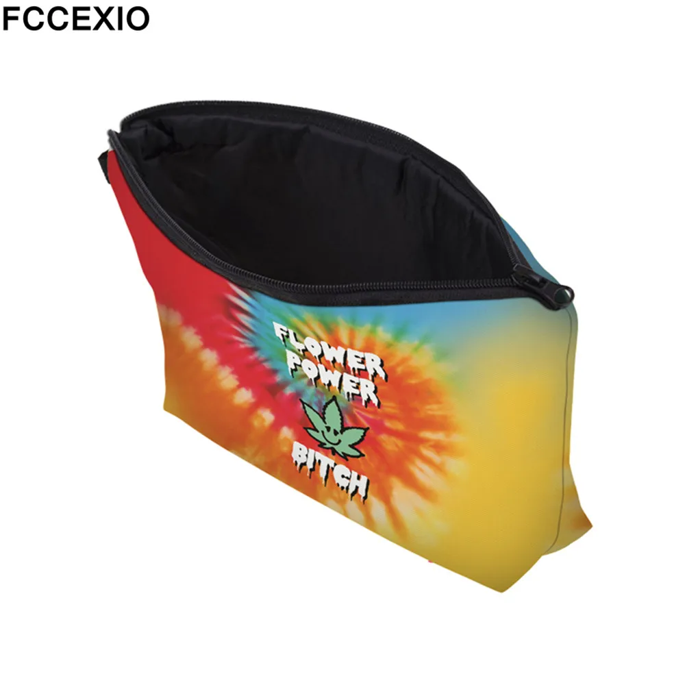 FCCEXIO 3D принт Радуга сорняки косметичка многоцветный узор милые косметички для путешествий дамская сумочка для женщин Макияж сумки 14