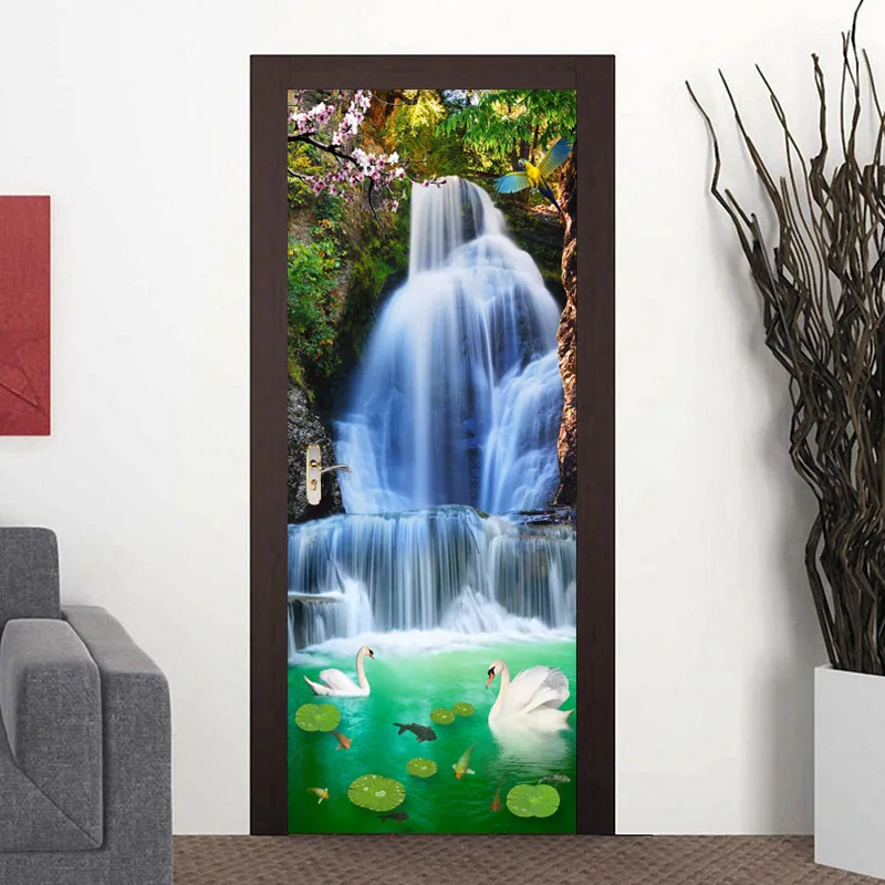 Фотообои 3D водопады Пейзаж Природа фрески Гостиная Обучение пожилая Спальня