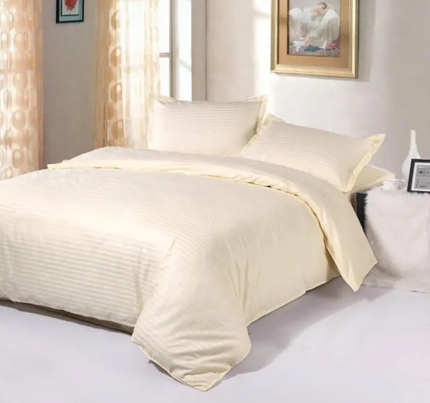 cotton bedding Постельные принадлежности набор хлопка простыни сплошной полосатый верблюд покрывало одеяло пододеяльник кровать в сумке лист белье King Queen размер полный 4 шт - Цвет: cotton bedding