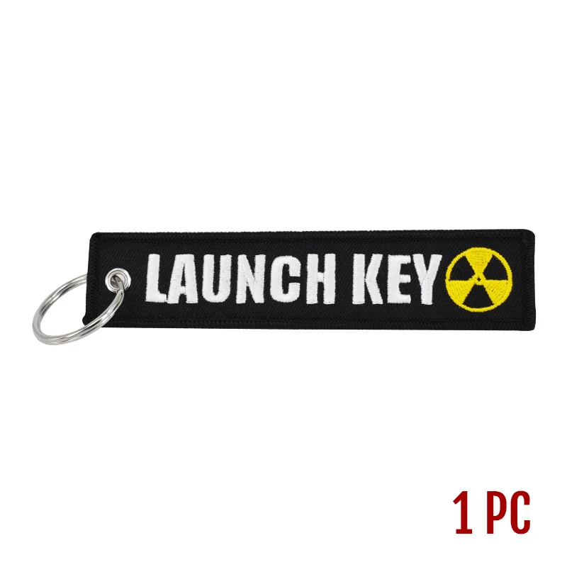 LAUCH KEY Новая мода ядерный Запуск брелок Bijoux брелок для мотоциклов и автомобилей бирка для подарков Вышивка брелоки OEM Брелок-бижутерия - Цвет: LAUCH KEY