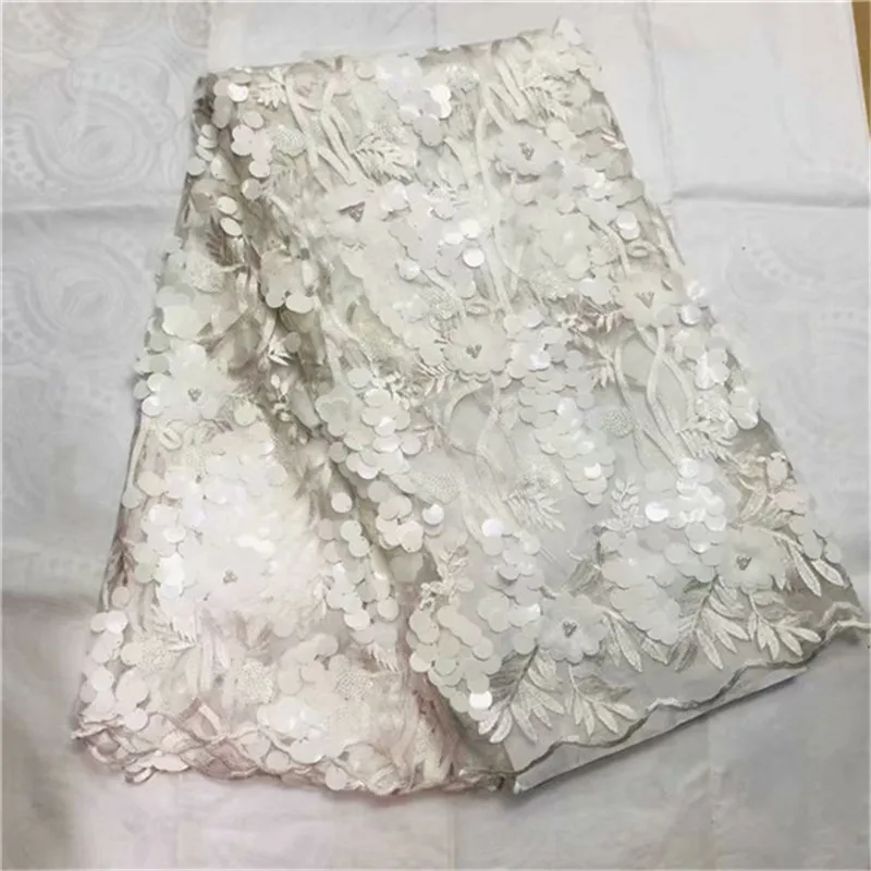 Новый дизайн 3D ткань сетка с пайетками Высококачественная кружевная из тюля