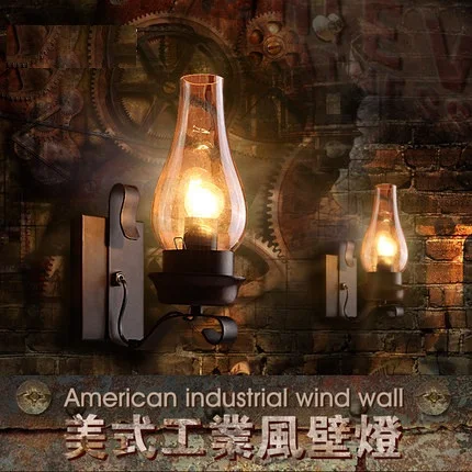 

Loft Style Iron Glass Industrial LED Wall Lamp Antique Edison Wall Sconce Vintage Wall Light Fixtures For Home Decor Lighting