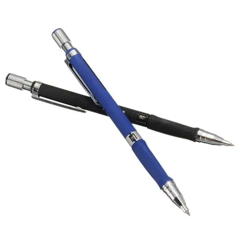 Mechanical pencil 2.0mm 2B drawing writing activity lead pencils with12-color refill office school Sketch Exam Spare stationery