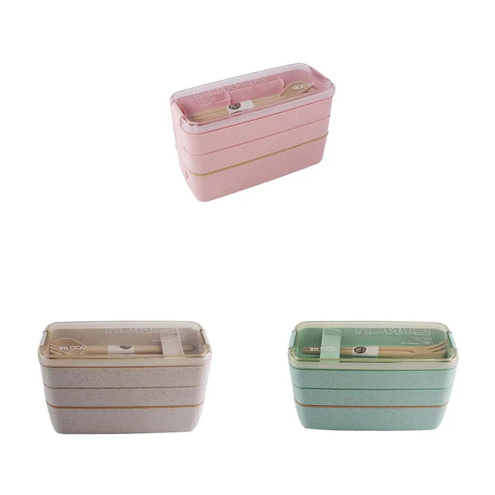 Микроволновая печь контейнер для хранения посуда 3 слоя пшеничной соломы коробки