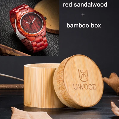 red with box Новинка! Топ Роскошные мужские часы 47,5 мм большой размер мужские деревянные часы дешевые модные деревянные часы - Цвет: red with box