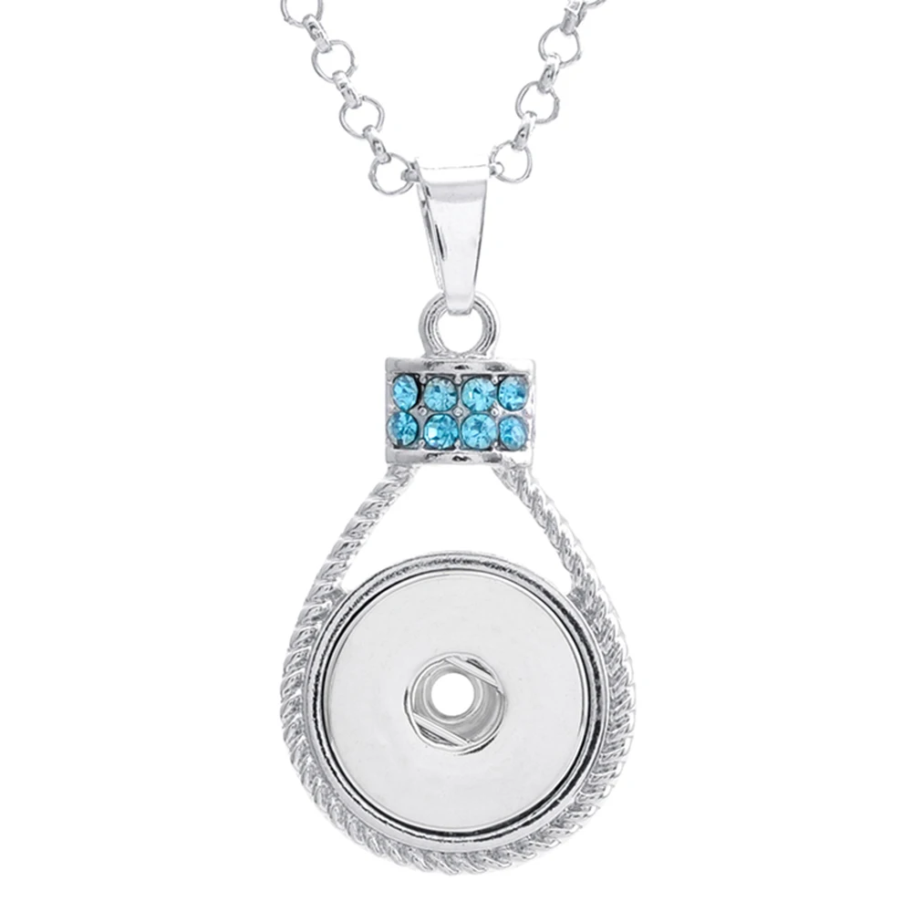 

New 10pcs Christmas Snap Button Necklace Beads Crystal Flower Snap Pendant Necklace fit Metal 18mm 20mm Snap Button Jewelry