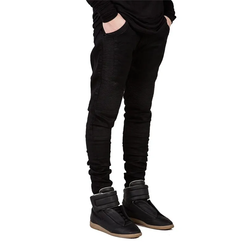 Джинсы мужские рваные зауженные в стиле хип хоп|biker jeans|designer biker jeansmens jeans |
