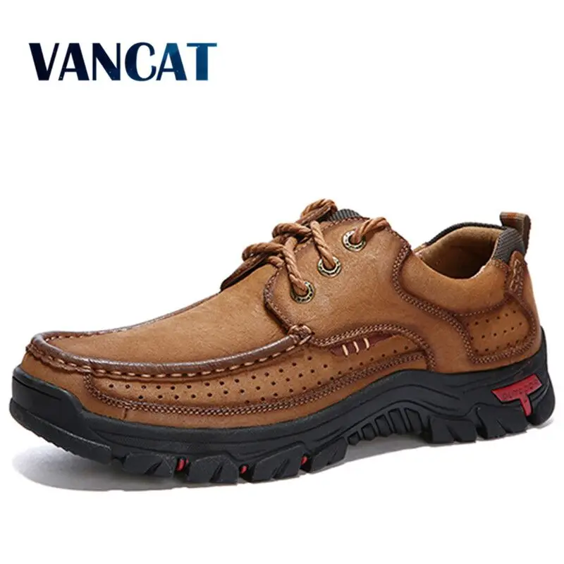 

2019 New High Quality Men's shoes 100% Genuine Leather Casual Shoes Waterproof Work Shoes Cow Leather Loafers Plus Size 38-48