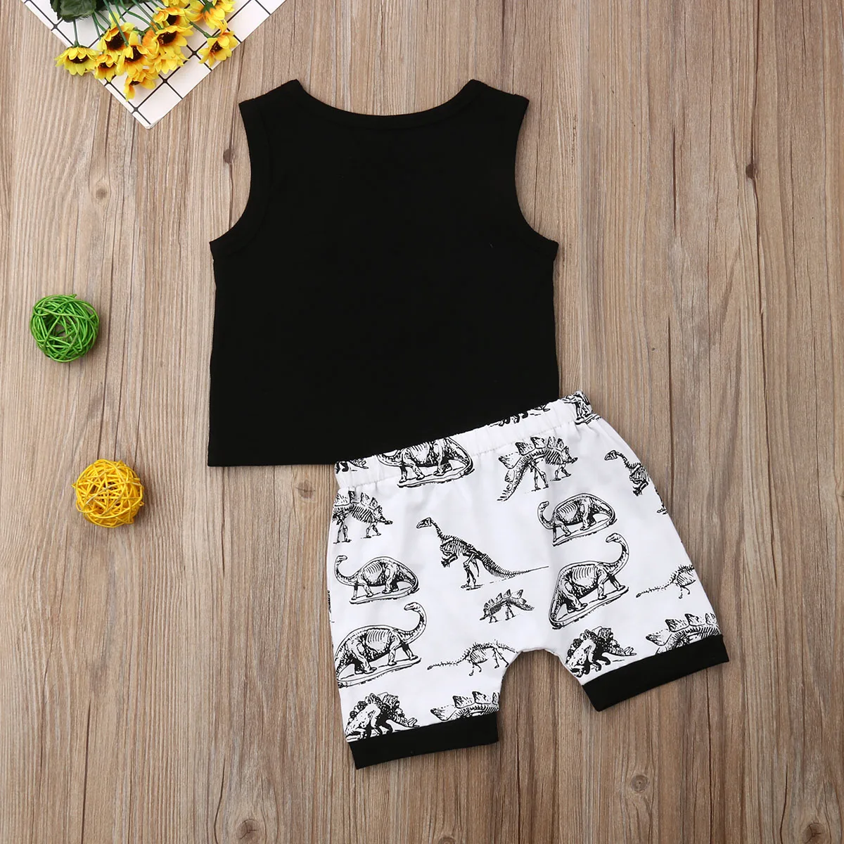 Комплект одежды для малышей забавная футболка без рукавов маленьких мальчиков