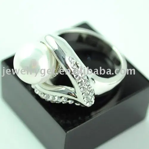 AOLOSHOW Элегантное сердце свадебное жемчужное кольцо для женщин подарок ювелирные