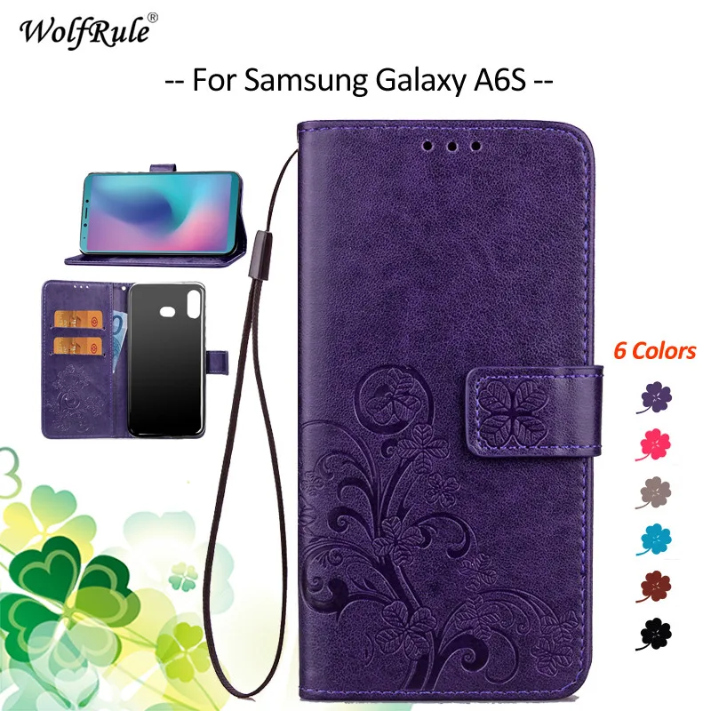 

For Cover Samsung Galaxy A6S Case Flip PU Card Holder Wallet Bumper Phone Case For Samsung Galaxy A6S Cover For Samsung A6S 6''