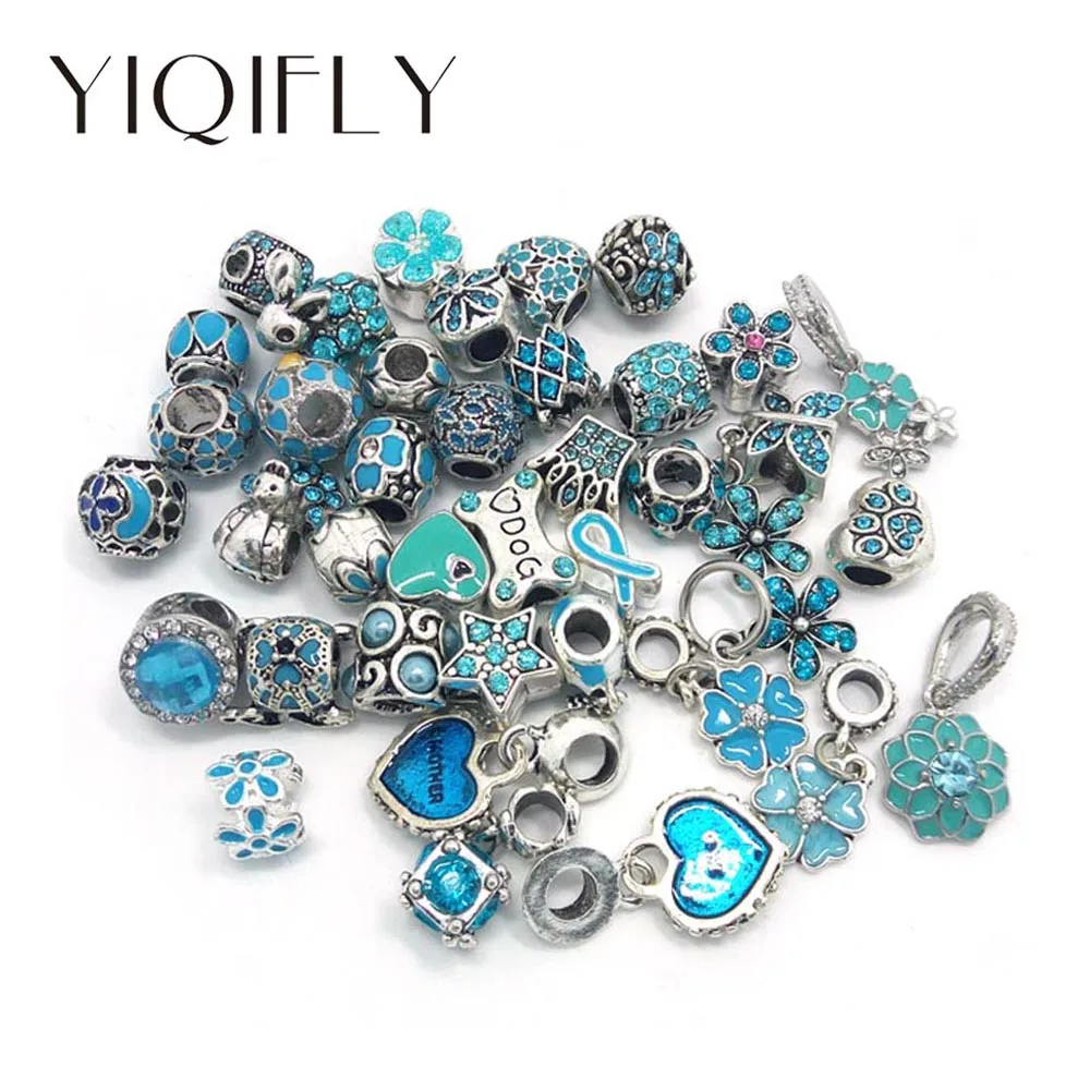 Бесплатная доставка новинка 40 шт. бусины подвески из горного хрусталя голубого