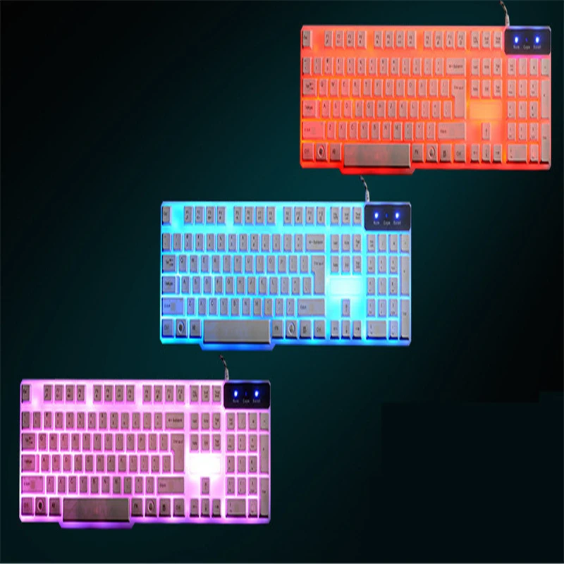 Pro USB Проводная лазерная игровая Клавиатура Эргономика 104 подсветка Клавиш с pad RGB