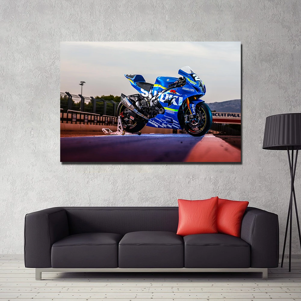 Suzuki GSX R1000R Картина на холсте мотоцикла украшение Постер и печать настенные