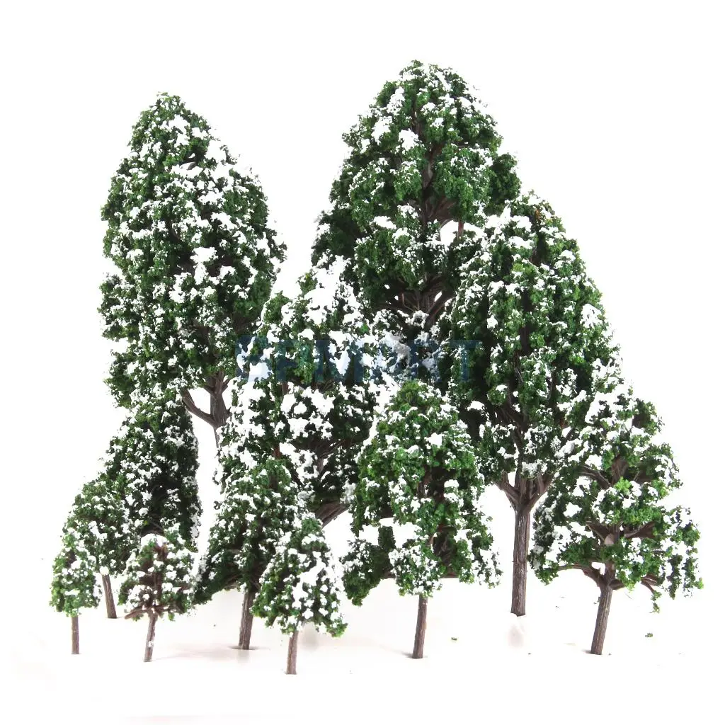 12pcs Poplar Trees Model Train Snow Scenery 2.5-16 cm 1:500-1:50 | Building Kits