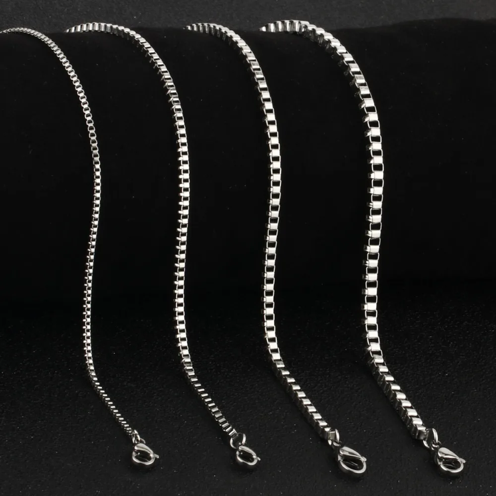 Винтаж Серебряный цвет заявление ожерелья для мужчин Jewelry нержавеющая сталь цепочки с прямоугольными звеньями для женщин колье мать подарки воротник FN16