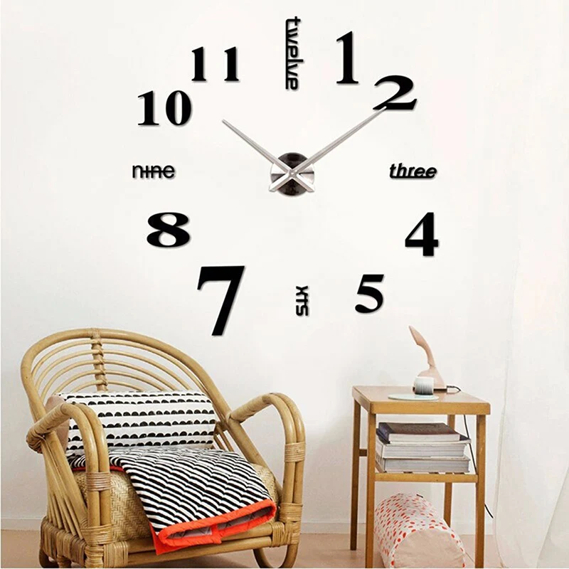

Muhsein 2021 New Fashion Big Size Wall Clock Mirror Sticker DIY Wall Watch Brief Living Room Decor Wall Clocks Free Shipping