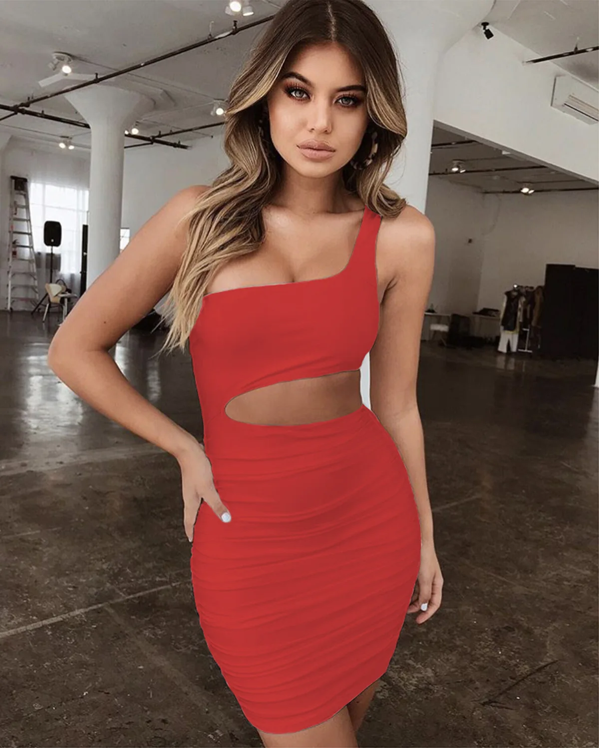 sexy and club sheath one-shoulder woman dresses European American style solid body con mini female | Женская одежда