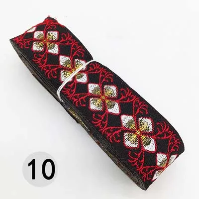 10 7 м/лот, тканая жаккардовая лента шириной 3,3 см, отделка геометрическим тотемным узором для штор и аксессуаров одежды, кружевная ткань HB188 - Цвет: 10
