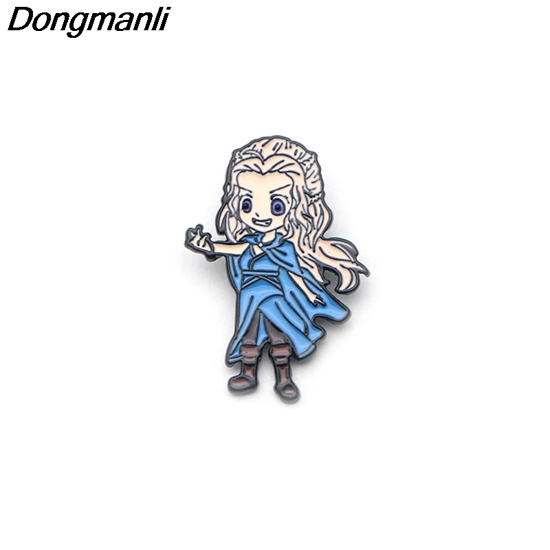 P3150 Dongmanli Игра престолов Эмилия Кларк металлические эмалированные булавки и броши для женщин и мужчин нагрудные булавки рюкзак сумки шляпа значок