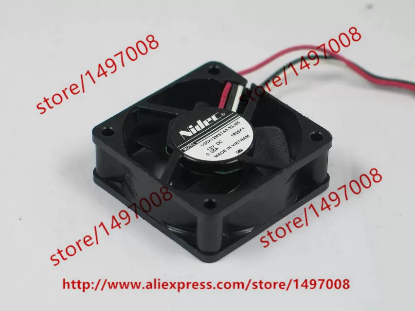 Серверный охлаждающий вентилятор Nidec U35X12MS1A5-53J65 DC 12V 0.05A 35x35x10 мм
