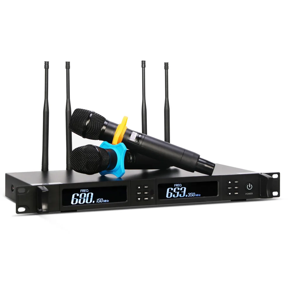 Туры разнообразие UHF беспроводной микрофон TD-500 двухканальный четыре антенны
