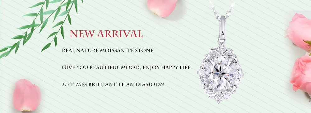 DovEggs 14 к 585 Белое золото 1.64ctw 7,5 мм круглый блестящий цвет GH Moissanite кулон с бриллиантами с акцентом ожерелья для женщин