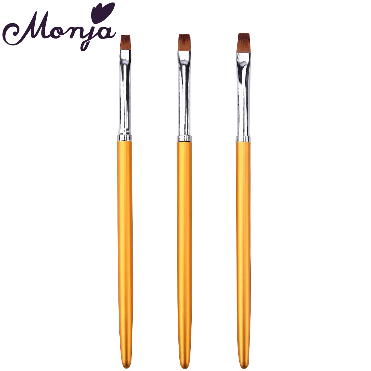 Monja 3 шт. дизайн ногтей Металл плоский верх французский сетки цветок изображения