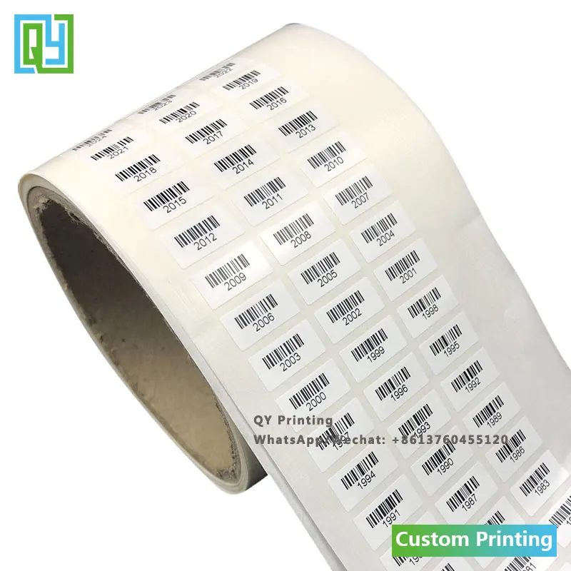 2000pcs 16x8mm Free Shipping Custom Barcode Labels QR Code 2D Data Matrix Serial Number Waterproof Oil Proof White PET Stickers