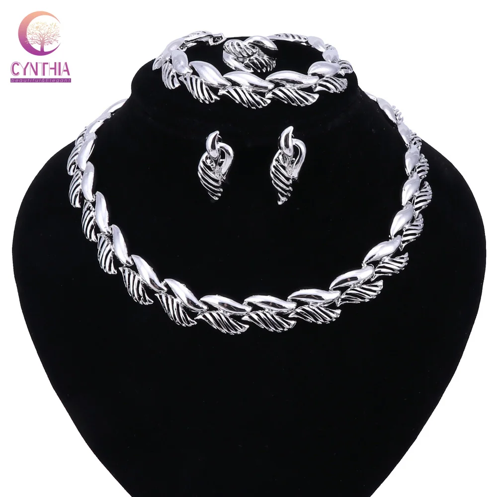 Модные Ювелирные наборы из Дубая с серебряным покрытием модные нигерийские