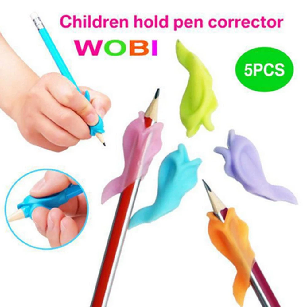 5Pcs High Quality Silicon Best Gift Dolphin Fish Style Children Pencil Students Hold Pen writing Drawing Posture Correction Y066 | Игрушки и