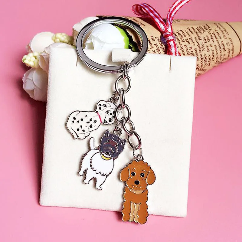 DIY лучший друг Pet брелки с собаками тег ключ Чау бульдог Хаски таксы Чихуахуа Брелки для женщин/мужчин подарки оптом