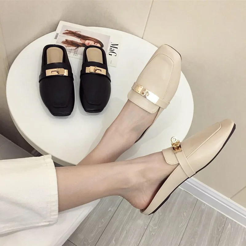 MONMOIRA/женские туфли на плоской подошве с металлическим украшением в стиле ретро