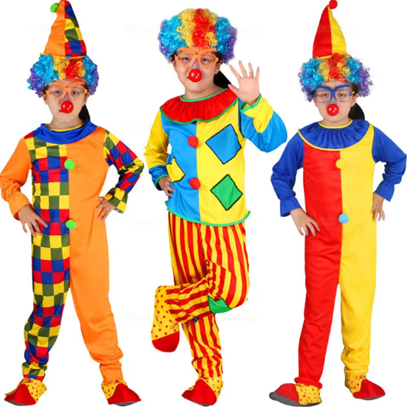 

Clown Costumes Kids Children Circus Clown Costume Cosplay for Boys Girls Party Dress Up Halloween Christmas