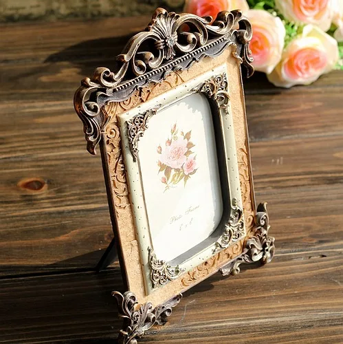 Дворцовая винтажная фоторамка из смолы стерео домашний декор потертый шик 6