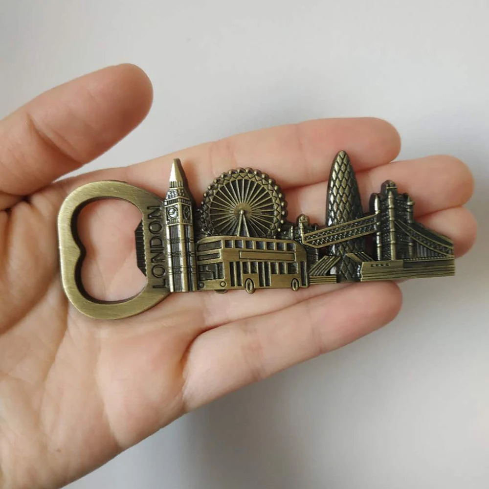 Лондонская панорама креативная Ретро Металлическая магнитная наклейка на