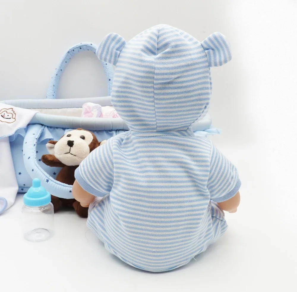 1" bebes reborn силиконовые детские куклы reborn для мальчиков роскошные спальные корзины reborn куклы игрушки подарок с обезьяной плюшевые