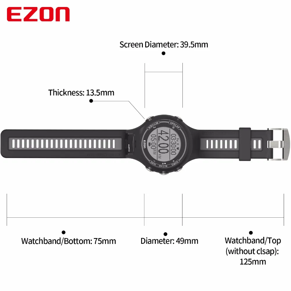 EZON gps спортивные часы водонепроницаемые Смарт Bluetooth оптический датчик пульсометр цифровые часы мужские часы saat Relogio Masculino