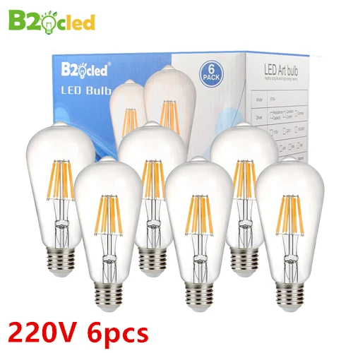 6pcs 220V bulb Высококачественный промышленный подвесной светильник в стиле ретро, подвесной светильник для ресторана, винтажный светильник, украшение для дома, абажур - Цвет корпуса: 6pcs 220V bulb