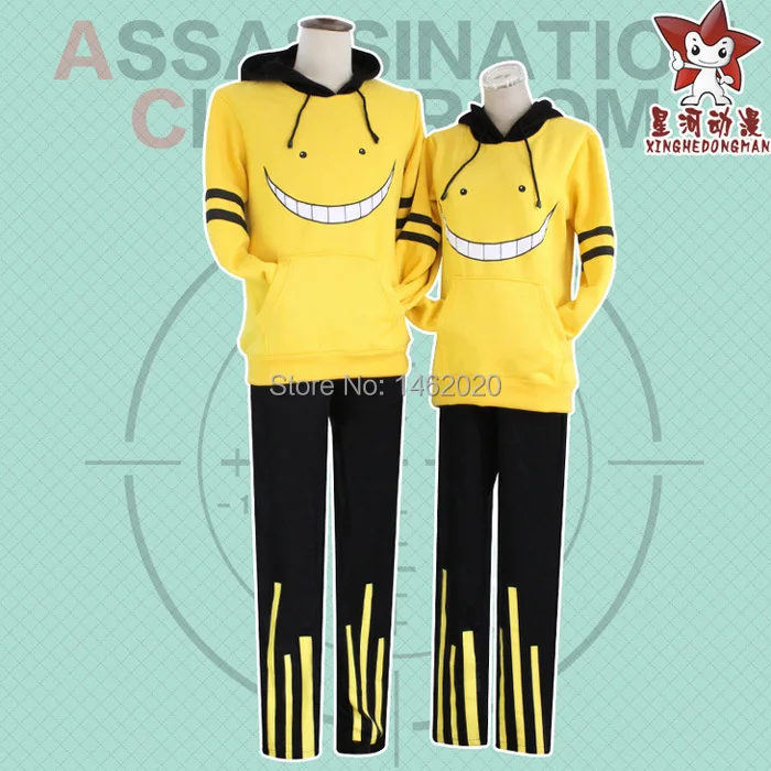 Костюмы для косплея Ansatsu Kyoushitsu Korosensei, унисекс, женские и мужские толстовки с капюшоном, повседневные длинные штаны