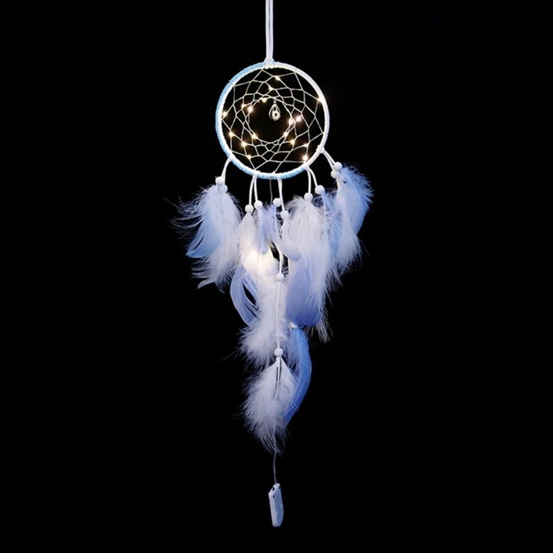 50x11CM 36 цветов летающие колокольчики DreamNeCatcher ручной работы подарки мечта перо кулон креативный полый колокольчики на стену - Цвет: 50x11CM