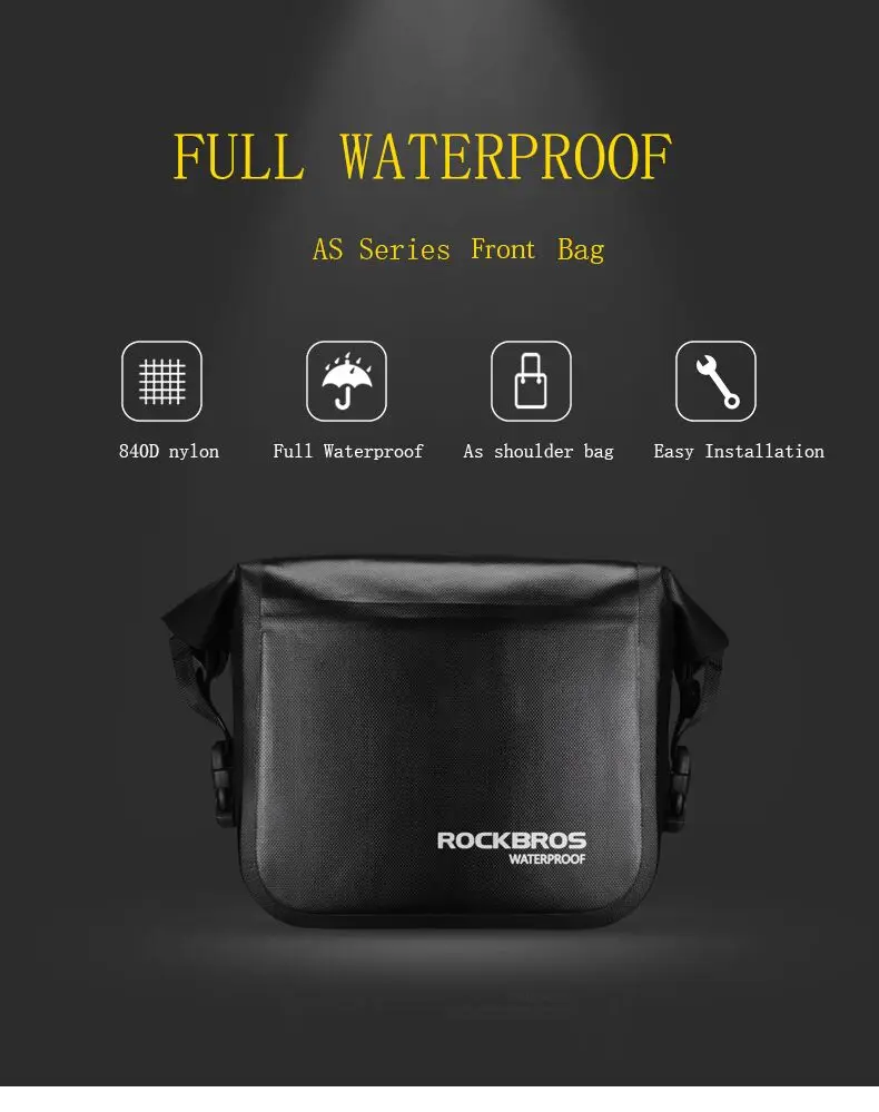 ROCKBROS велосипедная сумка, водонепроницаемая сумка на руль, велосипедная передняя трубка, велосипедная корзина на плечо, сумка для езды на велосипеде, Аксессуары для велосипеда