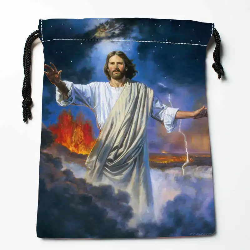Многоцветный Новое поступление Иисус Христос Drawstring Сумки для хранения пользовательских печатных получать сумка Тип Сумки для хранения Размеры 18x22 см - Цвет: Многоцветный