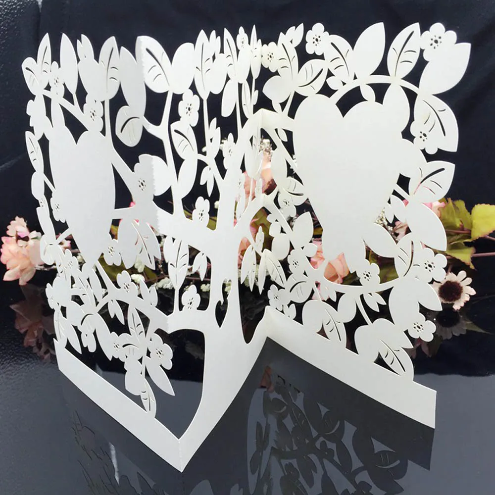 10 шт./компл. креативная лазерная резка Свадебная пригласительная открытка