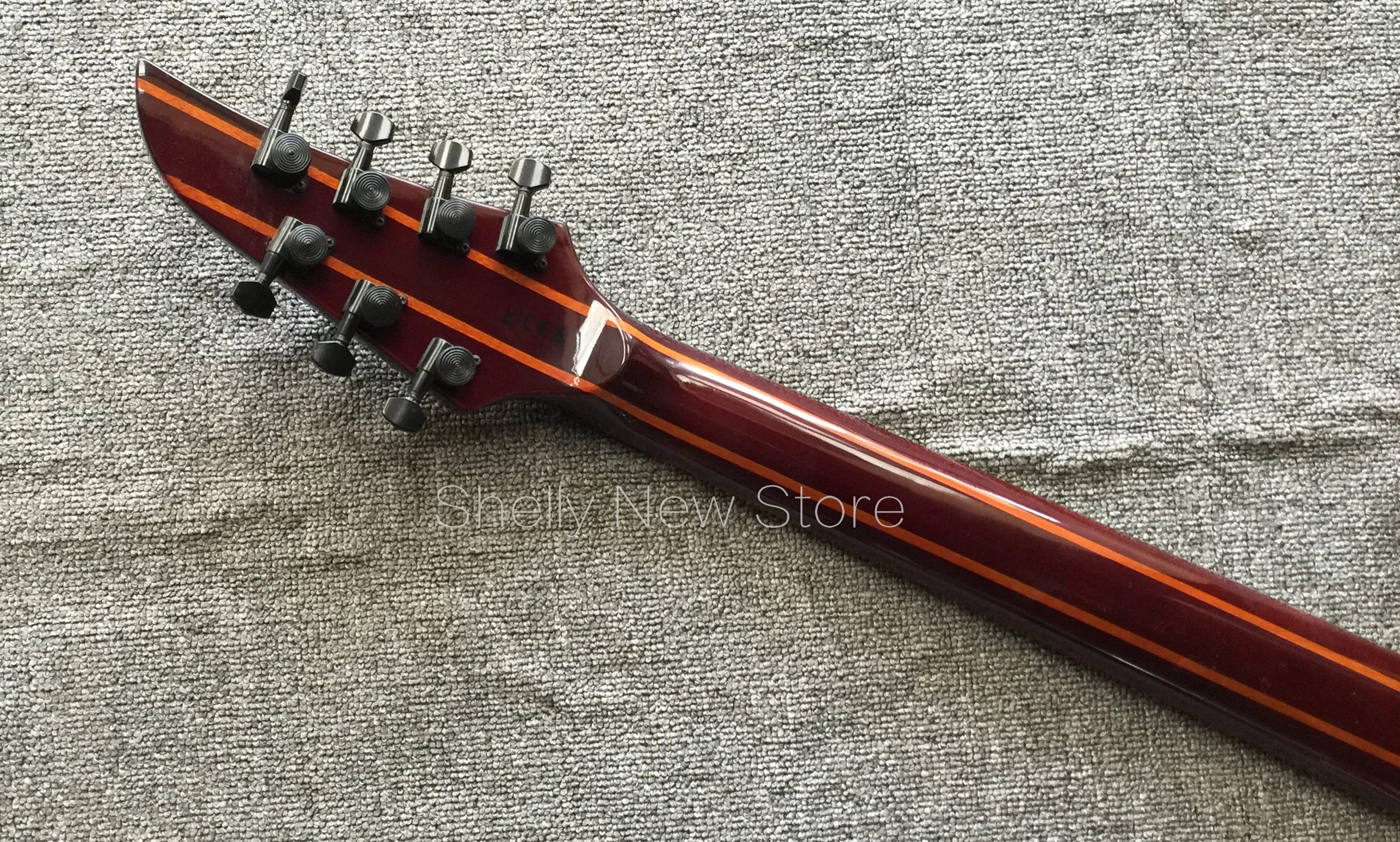 Shelly new store factory custom purple quilted maple 7 strings black locking tuners 5pcs neck string through M electric guitar